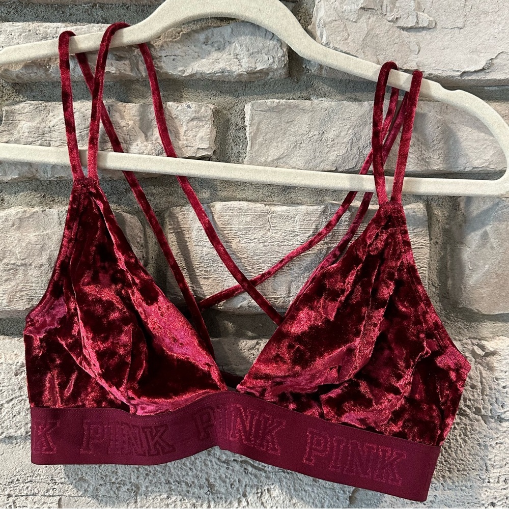 VS Maroon Velvet Bra